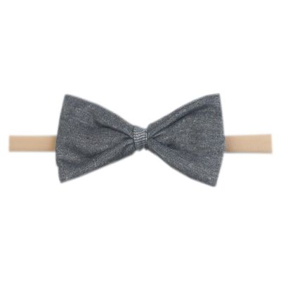 Copper Pearl Bowtie Baby Bow Slate