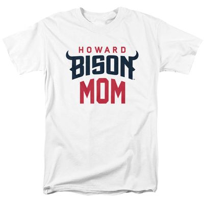 Howard University Official Mom Unisex Adult T-Shirt, White, 4X-Large