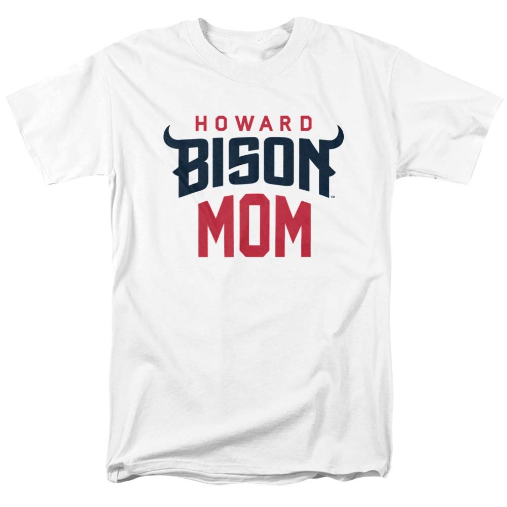 Howard University Official Mom Unisex Adult T-Shirt, White, 4X-Large