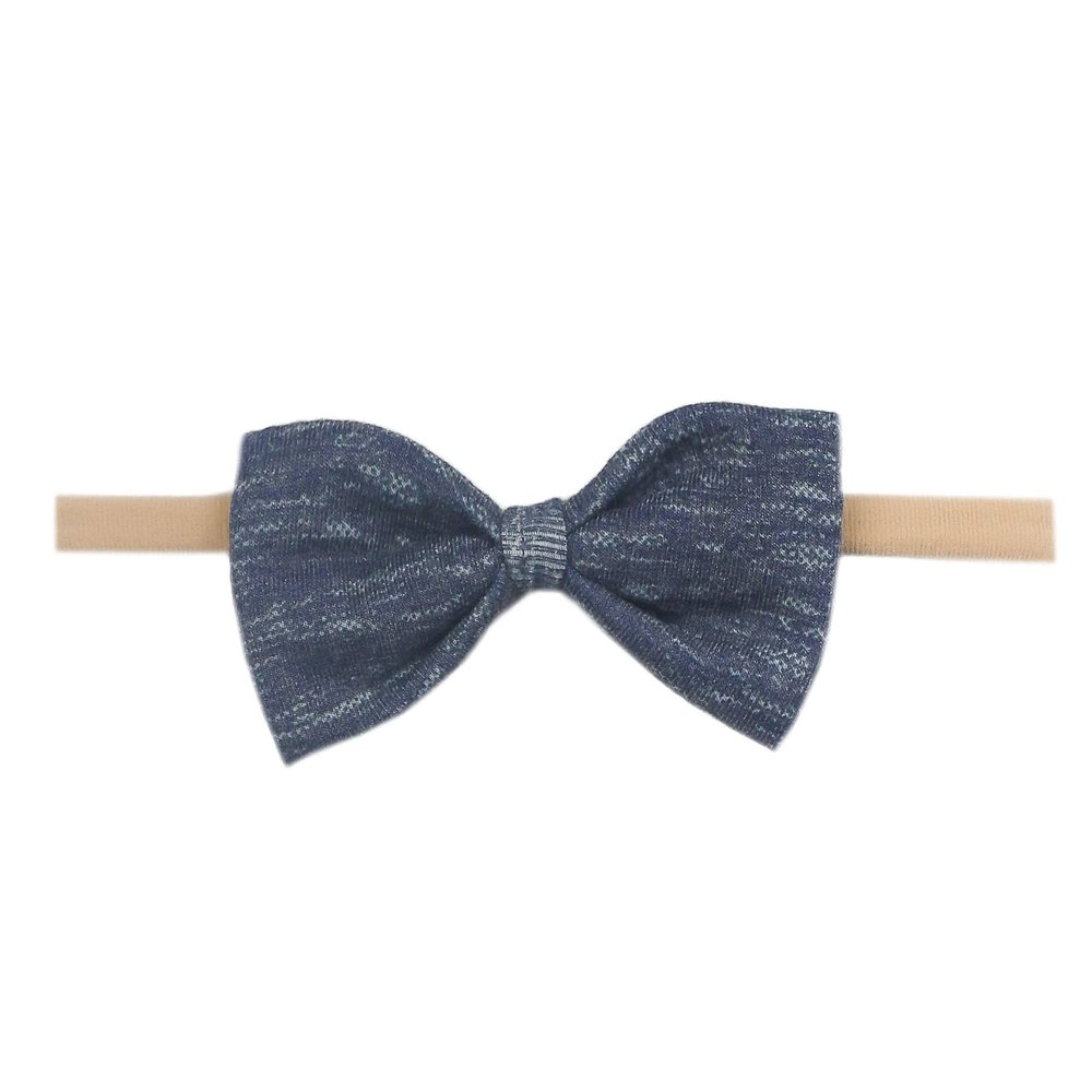 Copper Pearl Bowtie Baby Bow Denim