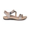 Aetrex Women's Jess Orthopedic Adjustable Quarter Strap Sandals - Comfort Memory Foam Fashion Flat Womens Sandals with Arch Support Smoke view 4