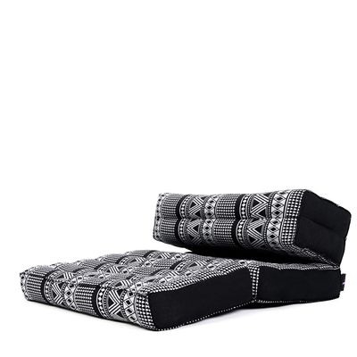 Leewadee Foldable Floor Mattress  2 in 1 Floor Meditation Mat for Yoga and Relaxation, Seating Futon with Kapok, 20 x 28 inches, Black White