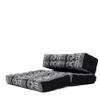 Leewadee Foldable Floor Mattress  2 in 1 Floor Meditation Mat for Yoga and Relaxation, Seating Futon with Kapok, 20 x 28 inches, Black White view 1