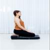 Leewadee Foldable Floor Mattress  2 in 1 Floor Meditation Mat for Yoga and Relaxation, Seating Futon with Kapok, 20 x 28 inches, Black White view 2