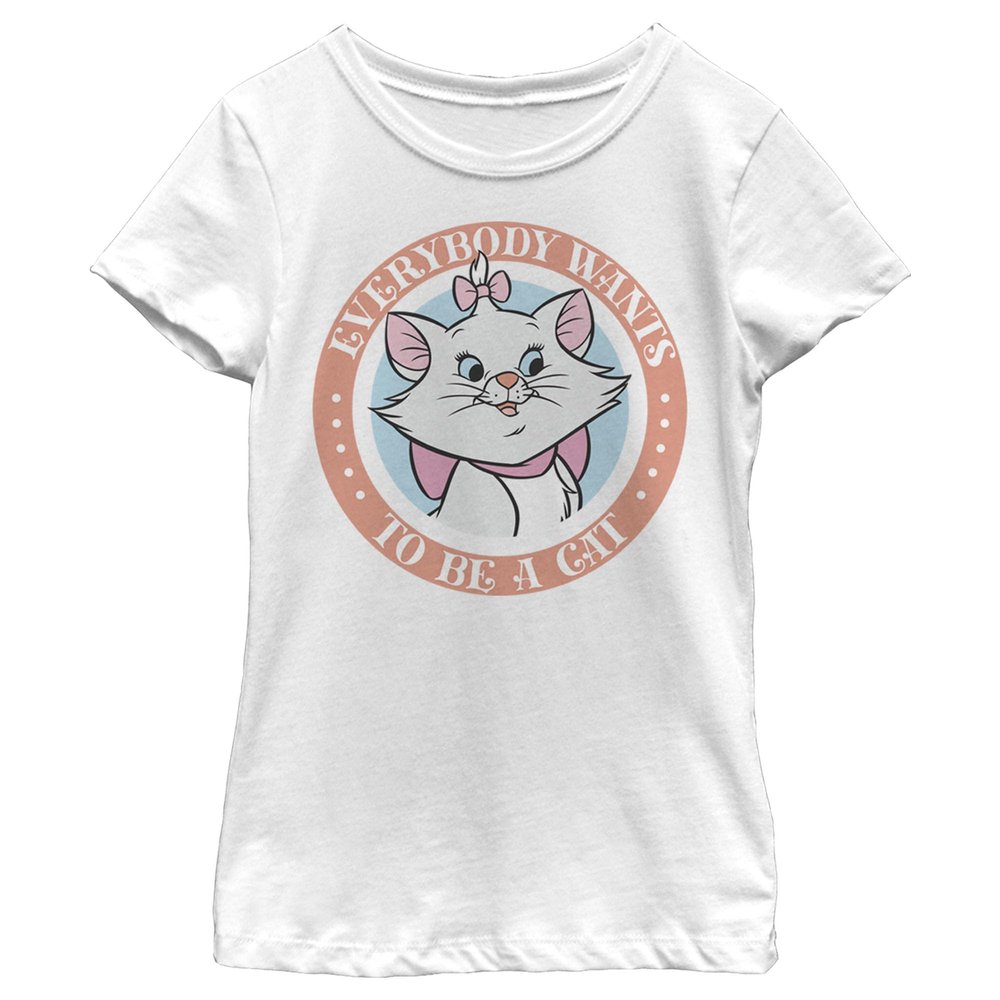 Disney The Aristocats Finish Fights Girl's Solid Crew Tee White