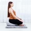 Leewadee Meditation Cushion Set  1 Round Zafu Meditation Pillow and 1 Square Roll-Up Zabuton Meditation Mat, Pillows Bundle Filled with Eco-Friendly Kapok, Blue White view 2