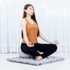 Leewadee Meditation Cushion Set  1 Round Zafu Meditation Pillow and 1 Square Roll-Up Zabuton Meditation Mat, Pillows Bundle Filled with Eco-Friendly Kapok, Blue White view 3