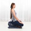 Leewadee Meditation Cushion Set  1 Small Zafu Yoga Pillow and 1 Small Roll-Up Zabuton Mat Filled with Kapok, Blue White view 3