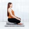Leewadee Meditation Cushion Set  1 Round Zafu Meditation Pillow and 1 Square Roll-Up Zabuton Meditation Mat, Pillows Bundle Filled with Eco-Friendly Kapok, Black White view 2