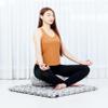 Leewadee Meditation Cushion Set  1 Round Zafu Meditation Pillow and 1 Square Roll-Up Zabuton Meditation Mat, Pillows Bundle Filled with Eco-Friendly Kapok, Black White view 3