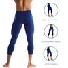 CompressionZ Men's Compression Pants for Workout, Sports | Base Layer Running Tights Leggings(Capri 3/4, Navy, X-Large) view 4