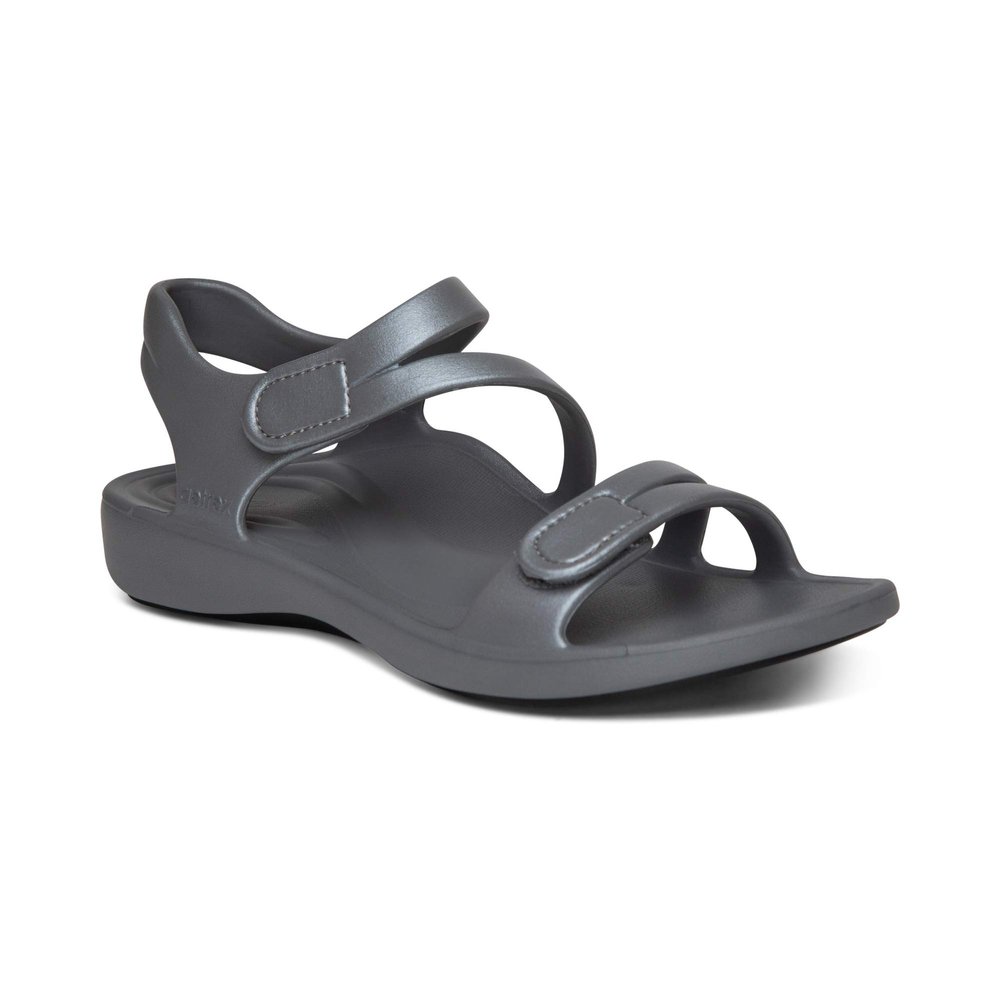 Aetrex Jillian Water-Friendly Sport Sandals for Women - Adjustable Strap Comfort Womens Sport Sandals for Beach Summer