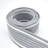 1.5inch Striped Webbing Blue-Gray & White Soft Webbing Knit Tape Ribbon Trim 38mm Width Webbing for Bag Strap Dog Collar Webbing by The Yard