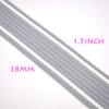 1.5inch Striped Webbing Blue-Gray & White Soft Webbing Knit Tape Ribbon Trim 38mm Width Webbing for Bag Strap Dog Collar Webbing by The Yard view 2