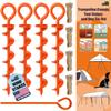Eurmax USA Canopy Tent Stakes Dog Tie Out Stakes Corkscrew Shape Steel Trampoline Stakes with Iron Rod Installation Tool & 4 Wind Ropes - Set of 4 (Orange)