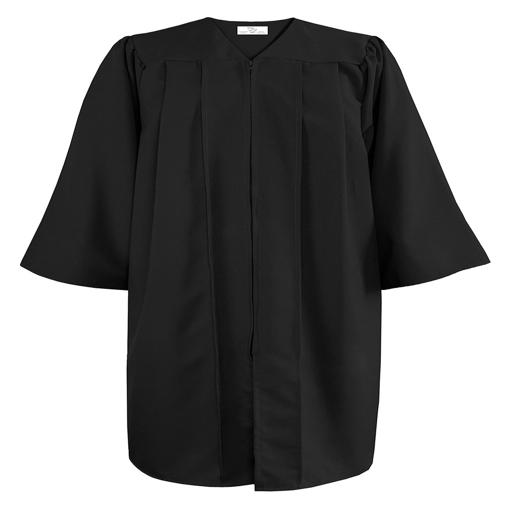 Happy Secret Black Matte Graduation Gown for Adults, Choir Robe for Church, Baptismal & Judge Robes
