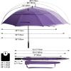 G4Free 68 Inch Automatic Open Golf Long Umbrella Extra Large Oversize Double Canopy Vented Windproof Waterproof Stick Umbrellas(Purple) view 2