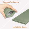 FINTIE Soft Eyeglasses Case with Cleaning Cloth, Portable Squeeze Top Vegan Leather Glasses Pouch, Sunglasses Eyewear Bag, Sage Green view 3