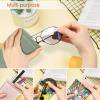 FINTIE Soft Eyeglasses Case with Cleaning Cloth, Portable Squeeze Top Vegan Leather Glasses Pouch, Sunglasses Eyewear Bag, Sage Green view 4