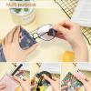 FINTIE Soft Eyeglasses Case with Cleaning Cloth, Portable Squeeze Top Vegan Leather Glasses Pouch, Sunglasses Eyewear Bag, Blooming Hibiscus view 4