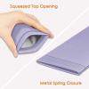 FINTIE Soft Eyeglasses Case with Cleaning Cloth, Portable Squeeze Top Vegan Leather Glasses Pouch, Sunglasses Eyewear Bag, Lilac Purple view 3