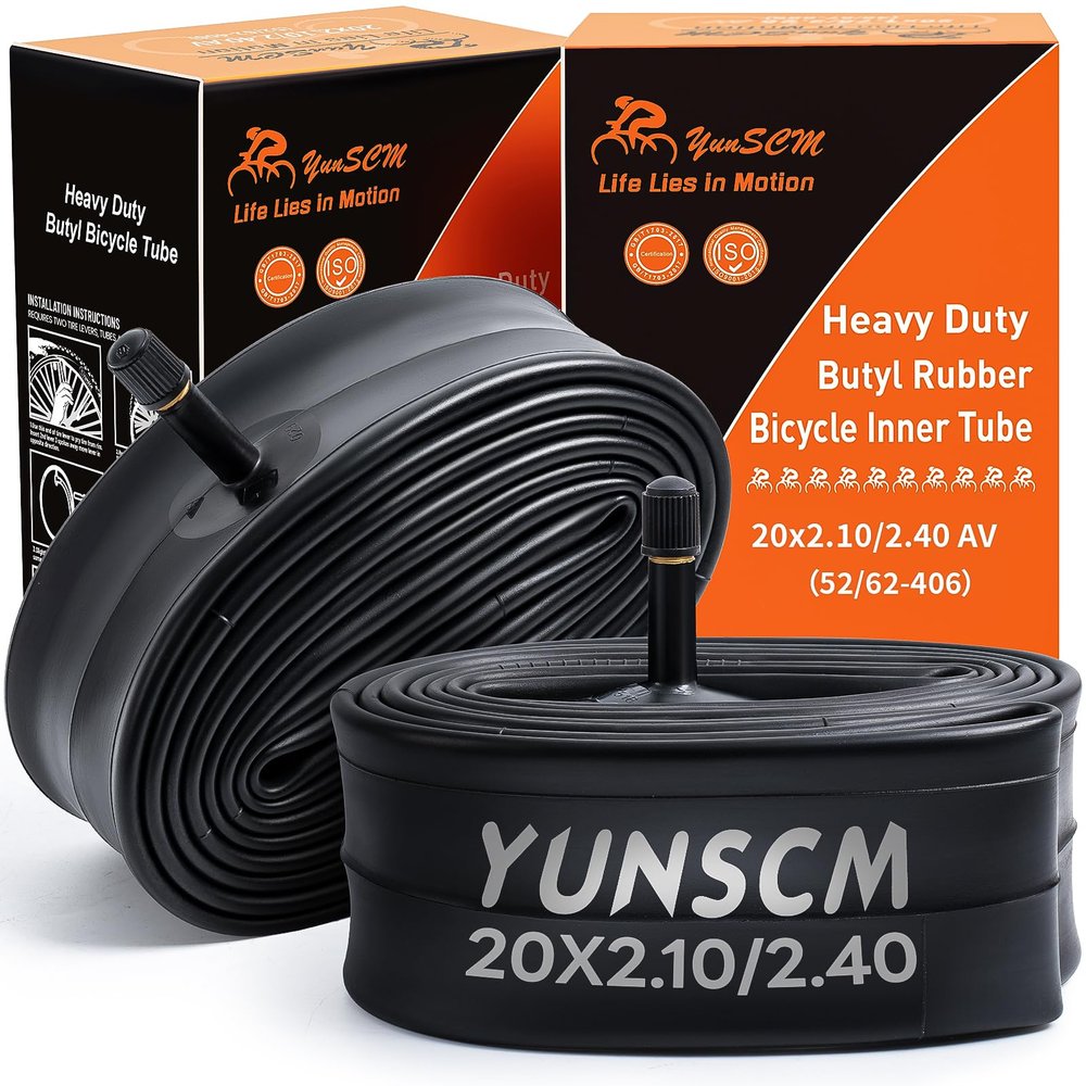 2-PCS 20" Heavy Duty Bike Tire Tubes 20x2.10/2.40 Schrader Valve (52/62-406) 20 Bicycle Inner Tubes Compatible with 20x2.10 20x2.125 20x2.20 20x2.25 20x2.3 20x2.35 20x2.4 Tire Tubes