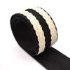 1.5'' Black&White Striped Webbing Dog Collar Webbing Knit Tape Key Fob Webbing Bag Strap Ribbon Trim Cotton Webbing 38mm Width Webbing view 1