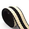 1.5'' Black&White Striped Webbing Dog Collar Webbing Knit Tape Key Fob Webbing Bag Strap Ribbon Trim Cotton Webbing 38mm Width Webbing view 2