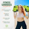 Sandbags for Working Out - 50 lbs - Adjustable Heavy Duty Equipment for Weight Training - 1 Outer, 3 Inner Sandbags - Portable Tough Workout - Green Non Slam view 2