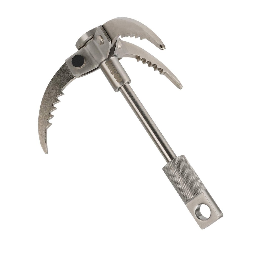 Ruipoo Grappling Hook, Folding Claw Multifunctional Stainless Steel Hook for Outdoor, Camping, Hiking, Tree, Rock, Mountain, Climbing Hold, etc (3 Claws