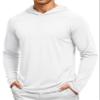 TACVASEN Hoodies for Men Long Sleeve Tee Shirts Lightweight Athletic Quick Dry Shirts UPF 50+ Hoodies Sun Protection Rash Guards White M view 1