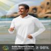 TACVASEN Hoodies for Men Long Sleeve Tee Shirts Lightweight Athletic Quick Dry Shirts UPF 50+ Hoodies Sun Protection Rash Guards White M view 3