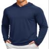 TACVASEN Long Sleeve Shirts for Men Lightweight Hoodie Men Dry Fit Active Hooded Shirts Sun Protection Hoodies SPF Tee Navy S view 1
