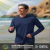 TACVASEN Long Sleeve Shirts for Men Lightweight Hoodie Men Dry Fit Active Hooded Shirts Sun Protection Hoodies SPF Tee Navy S view 3
