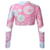 Kaerm Kids Girls Long Sleeves Mock Neck Crop Top Athletic Gym Workout Yoga Sportwear Gymnastic Ballet Dancewear Pink 6 view 2