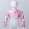 Kaerm Kids Girls Long Sleeves Mock Neck Crop Top Athletic Gym Workout Yoga Sportwear Gymnastic Ballet Dancewear Pink 6 view 3