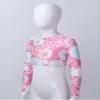 Kaerm Kids Girls Long Sleeves Mock Neck Crop Top Athletic Gym Workout Yoga Sportwear Gymnastic Ballet Dancewear Pink 6 view 4