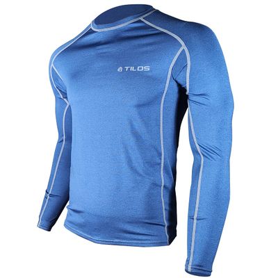 Tilos Men's Premium UPF 50+ Long Sleeve Rash Guard (3XL, Heather Marine)