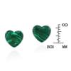 AeraVida 9mm Sterling Silver Green Malachite Heart Stud Earrings for Women Romantic Valentine Love Design Casual Post Jewelry Lightweight Gift for All Occasions view 4