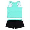 Yartina Kids Girls Two Piece Swimsuit Rash Guard Tankini Summer Bathing Set Swimwear Tank Top with Boyshorts Mint Green 8 view 2