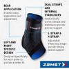 Zamst A1 Strong Ankle Brace Sports Sprains - Black, Right, XL view 3