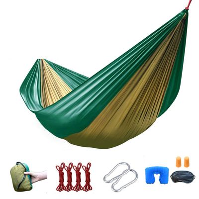 Portable Hammock Camping Survival Garden Hunting Leisure Travel Furniture Parachute Outdoor Hammocks Swing with 2 Carabiner