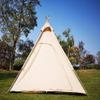 7x7x6.5Outdoor Cotton Canvas 2-3 Person 3 Seasons Bell Teepee Tent with Double Door Spire Tent Pyramid Tents for Family Camping view 1