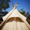 7x7x6.5Outdoor Cotton Canvas 2-3 Person 3 Seasons Bell Teepee Tent with Double Door Spire Tent Pyramid Tents for Family Camping view 4