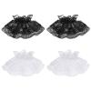 SOIMISS 2 Pairs Girls Lolita Lace Cuffs Gothic Gloves Steampunk Wrist Cuff Lolita Accessory for Women Wedding Party Dress, White and Black, One Size view 1