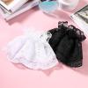 SOIMISS 2 Pairs Girls Lolita Lace Cuffs Gothic Gloves Steampunk Wrist Cuff Lolita Accessory for Women Wedding Party Dress, White and Black, One Size view 2