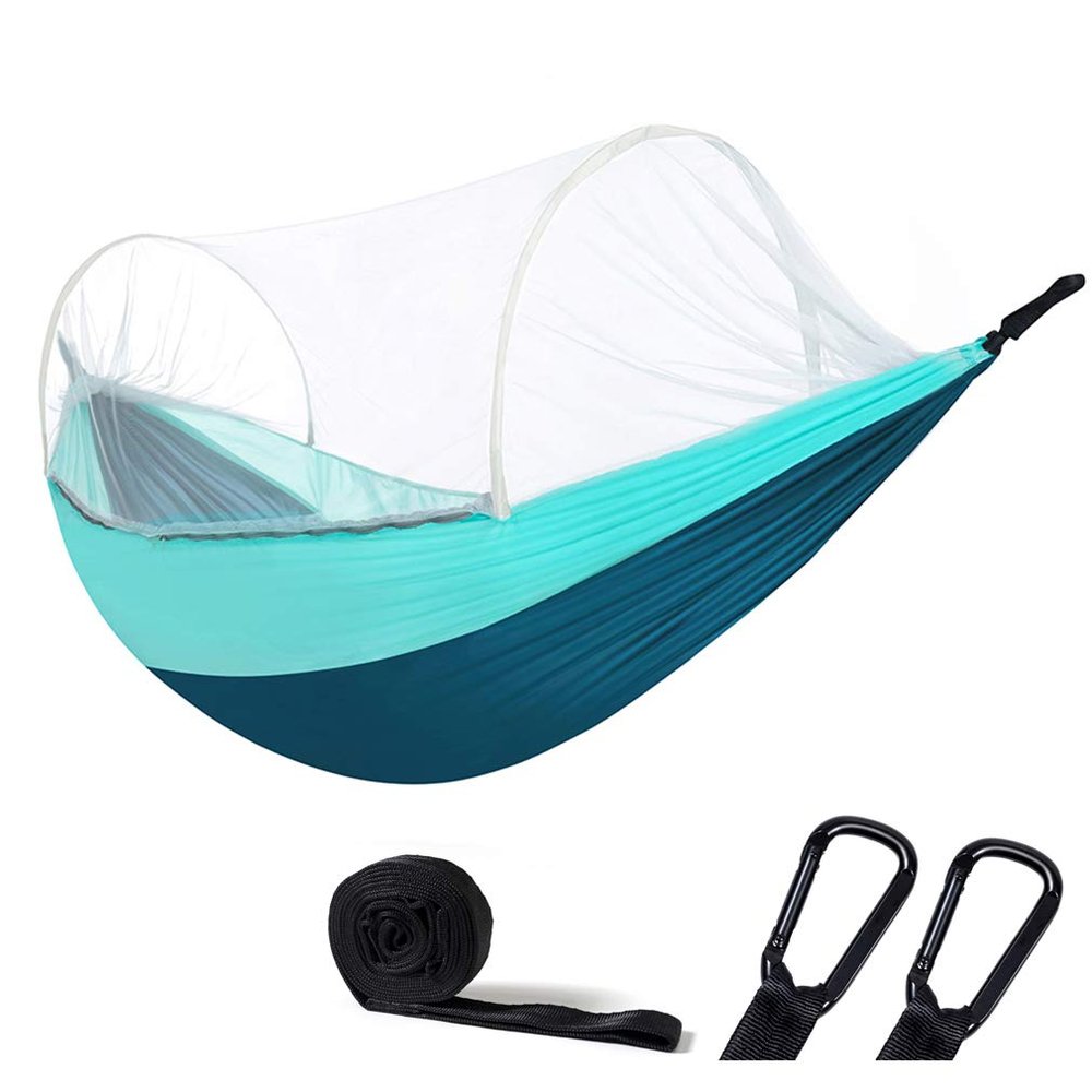 1-2 People Ultralight Parachute Net Hammock Swing Mosquito Net Travel Outdoor Portable Anti-Rollover Hammock for Camping Travel Yard Garden