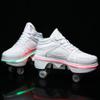 2-in-1 Roller Skates & Sneakers Unisex Retractable Wheels Outdoor Fun & Fitness Kick Roller Shoes view 4