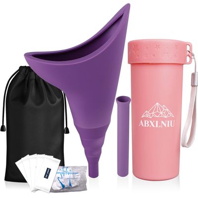 ABXLNIU Female Urinal for Women, Reusable Female Urination Device with Tube Silicone Pee Funnel for Women Wee She Pee Standing Up Travel Urinal for Outdoor, Traffic Jam