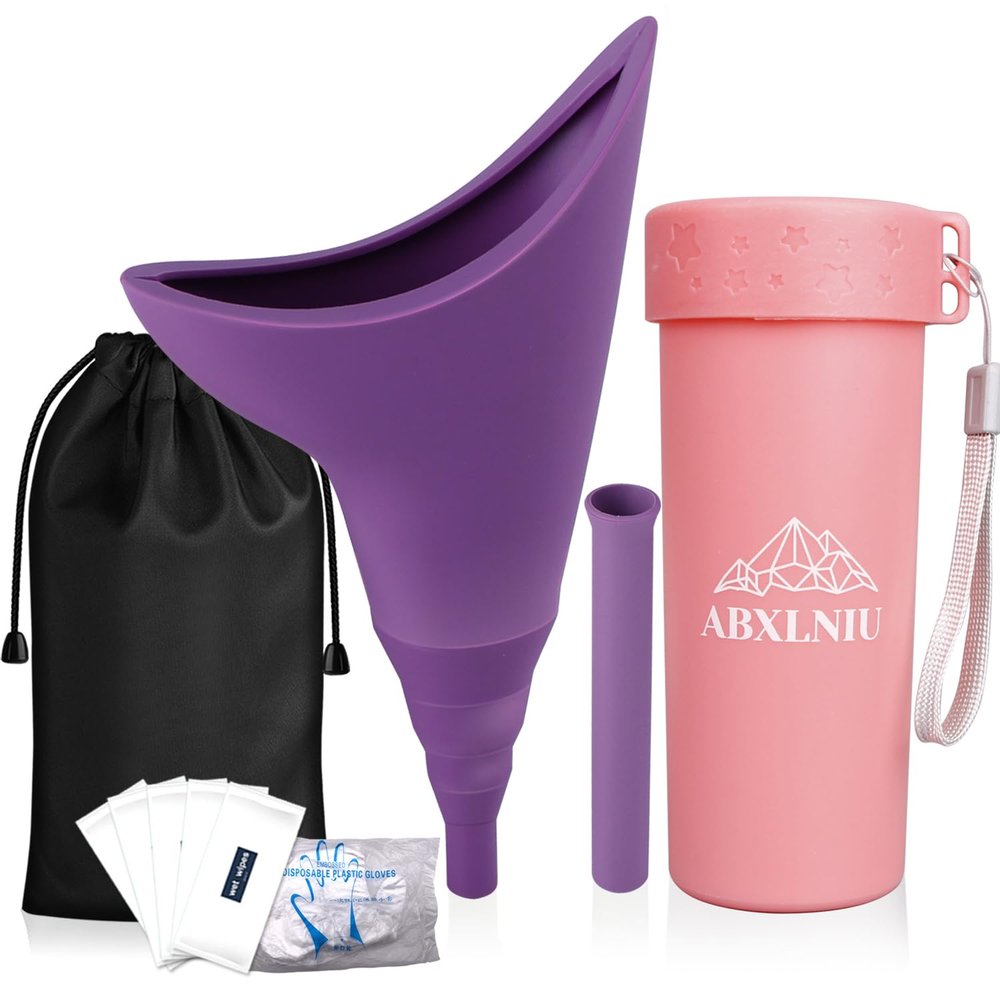 ABXLNIU Female Urinal for Women, Reusable Female Urination Device with Tube Silicone Pee Funnel for Women Wee She Pee Standing Up Travel Urinal for Outdoor, Traffic Jam